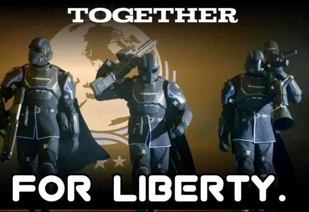 For Liberty 'HellDivers' quote