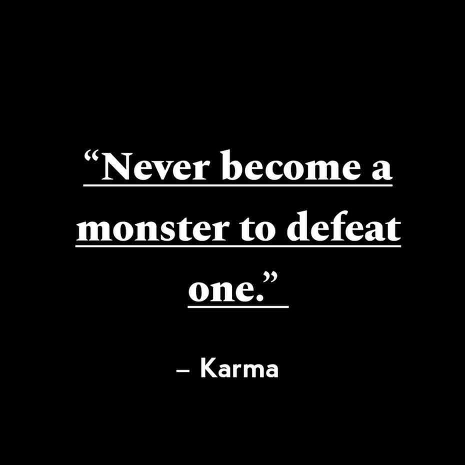 An image with quotes about monsters