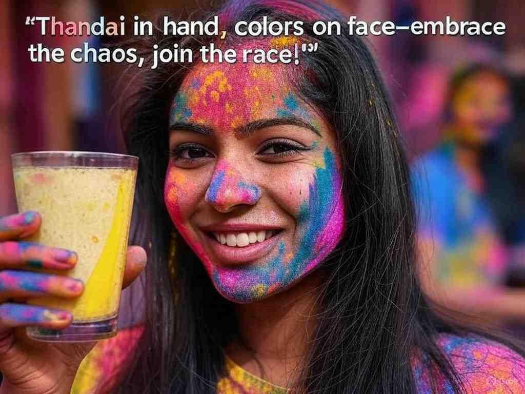 Holi Thandai quotes with it's picture
